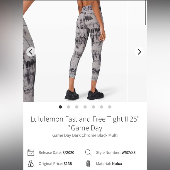 Lululemon Fast and Free Tight II 25" *Game Day size 8 - Picture 2 of 5